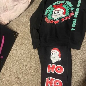 Eighty Eight Black Holiday Sweatshirt and Pants Set
